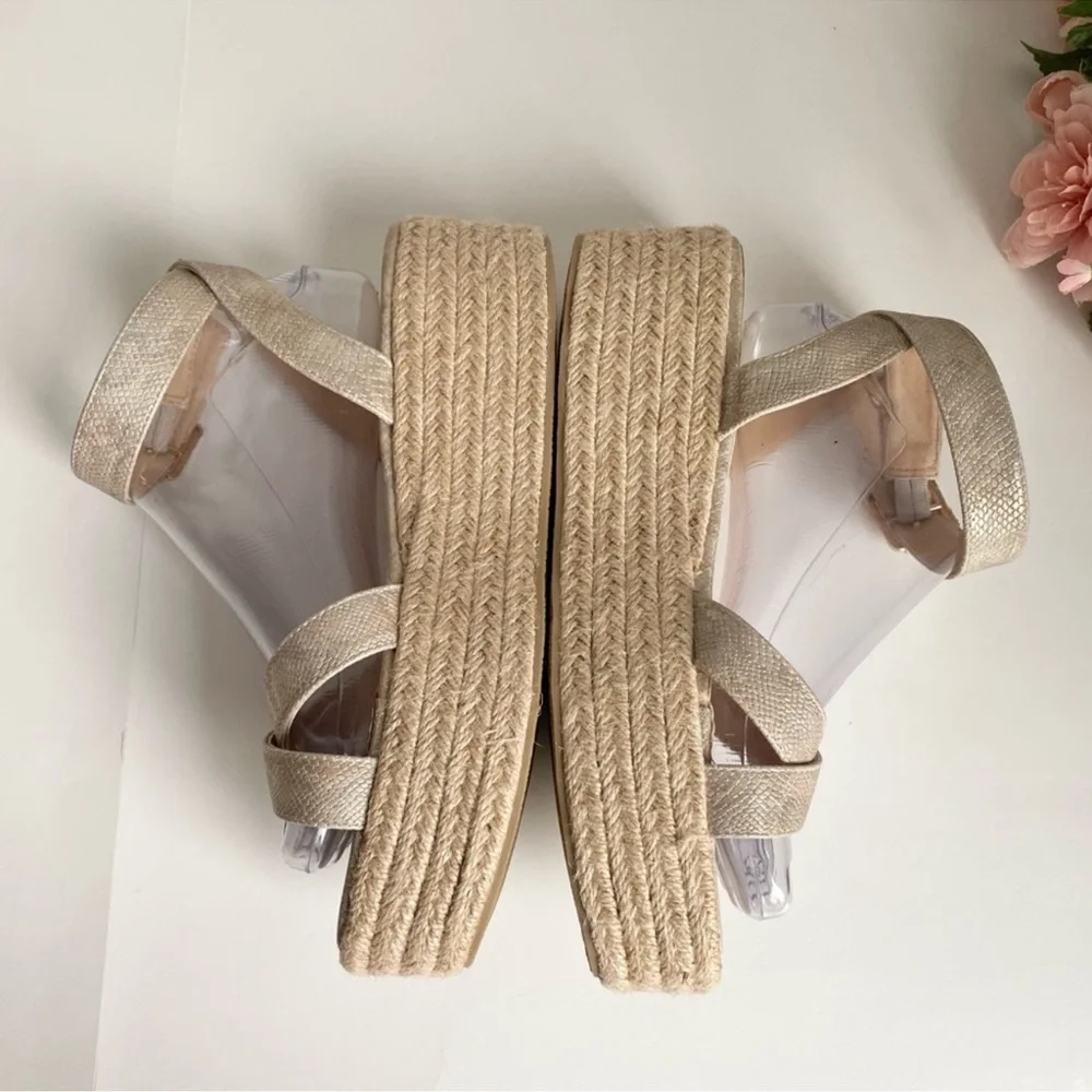Lulu's Cobi Beige Snake Espadrille Platform Sandals